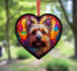 Cairn Terrier Stained Glass Effect Heart Suncatcher